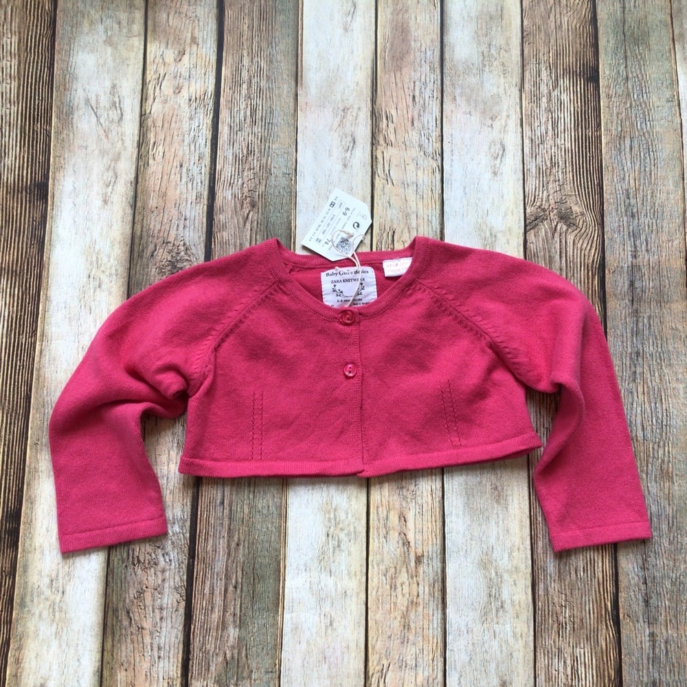 NWT Zara Cropped Pink Cardigan